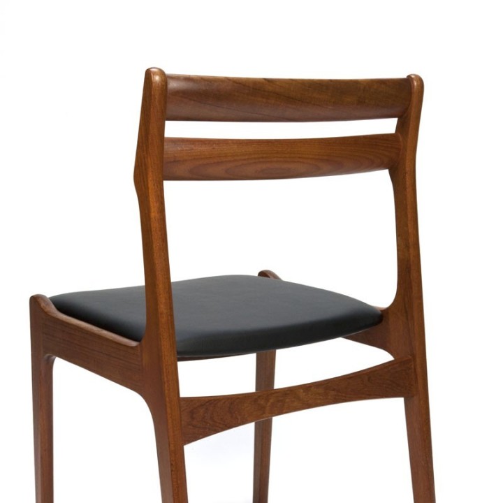 Set van 6 Deense teakhouten eettafel stoelen
