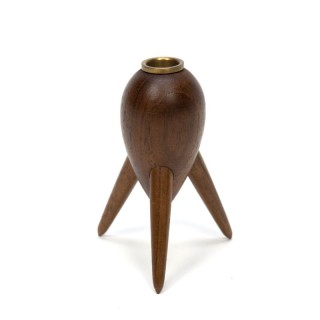Miniature candle holder made of teak