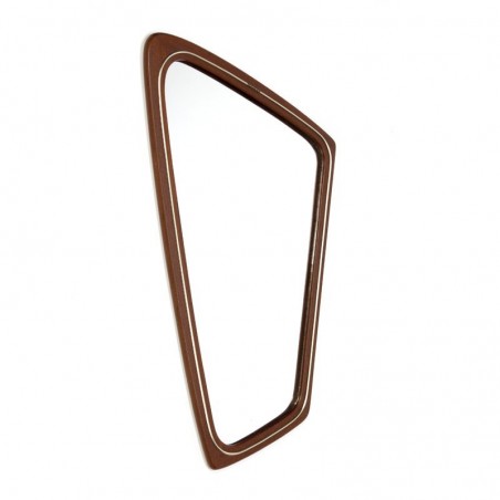 Organic shaped mirror with copper detail