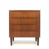 Danish teak chest of drawers with 4 drawers