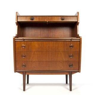 Deense design secretaire in teakhout
