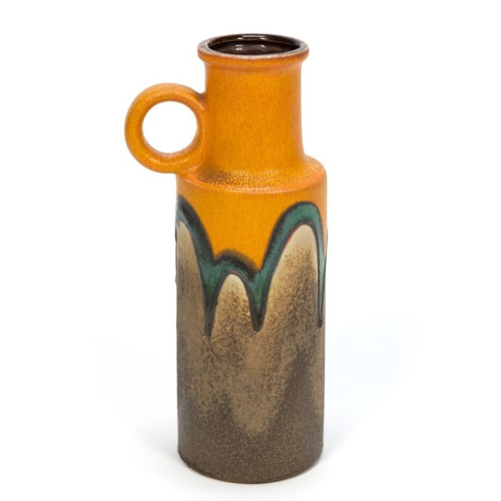 Orange/ brown Scheurich vase