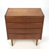 Danish vintage chest of drawers with 4 drawers