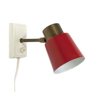 Vintage wandlamp met rode kap