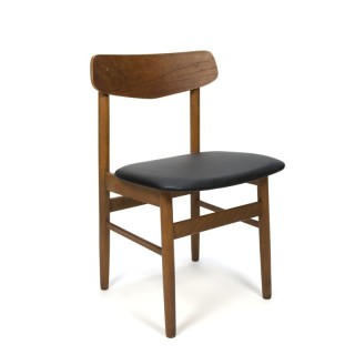 Vintage set van 4 Deense stoelen met teakhout