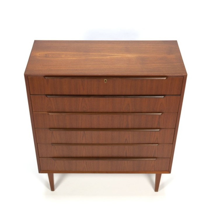 Luxe vintage ladekast in teakhout