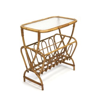 Vintage side table made of bamboo