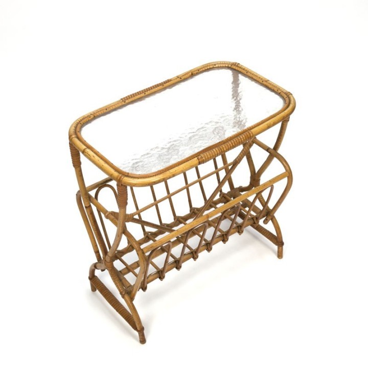 Vintage bijzettafeltje van bamboe