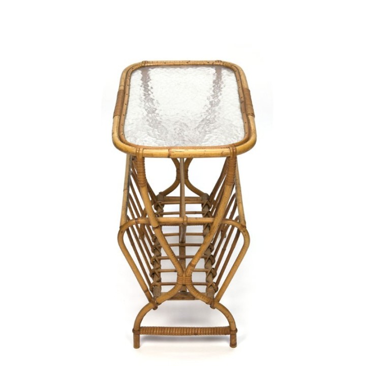 Vintage bijzettafeltje van bamboe
