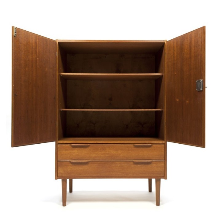 Smalle Deense teakhouten wandkast