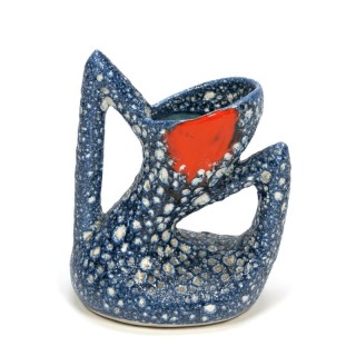 Vintage aardewerk vaas uit de fifties