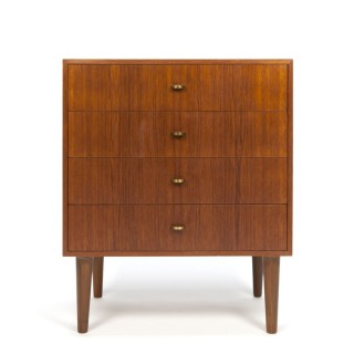 Vintage ladekast klein model met messing greepjes