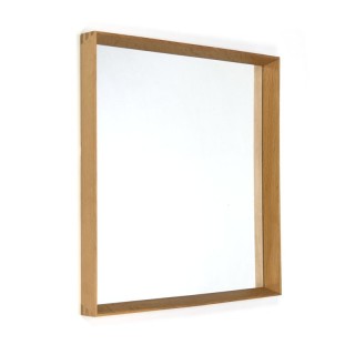 Danish vintage oak mirror square