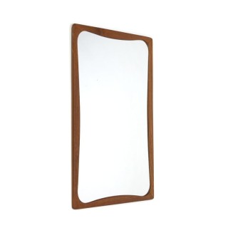 Vintage Deense spiegel met teakhouten rand