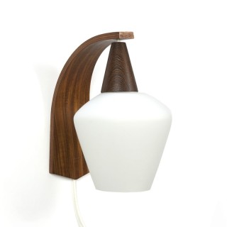 vintage wall lamp with plywood and glass