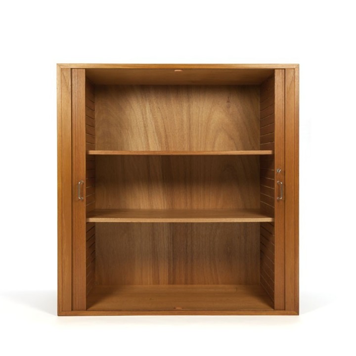 Vintage Deense archiefkast met roldeuren