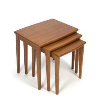 Vintage Danish set of 3 nesting tables in teak