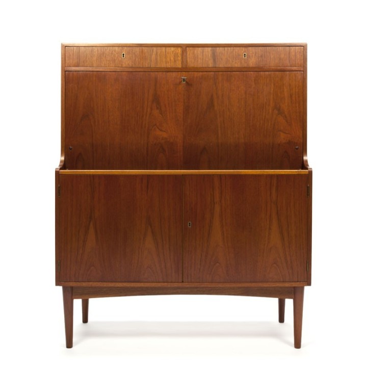 Vintage Deense teakhouten design secretaire