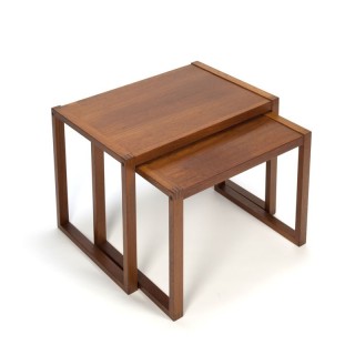 Vintage set of 2 teak side tables