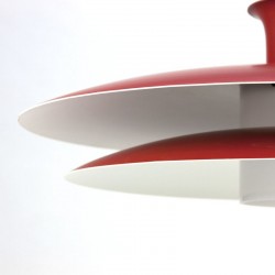Vintage Deense design hanglamp rood