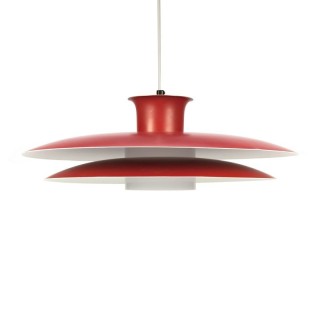 Vintage Danish design hanging lamp red