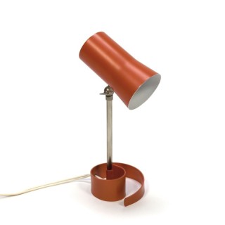 Vintage tafellamp met oranje voet