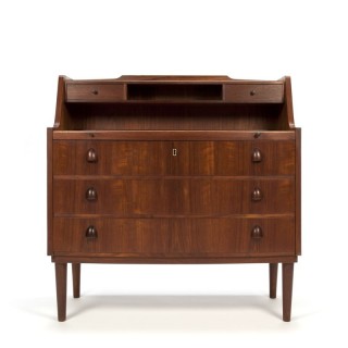 Vintage Deense secretaire in teakhout