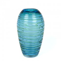 Vintage blauwe glazen vaas