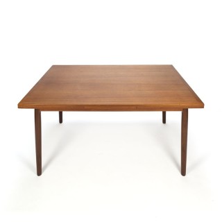 Vintage teakhouten uitschuifbare eettafel