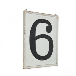 Vintage wall panel with numbers 5 and 6