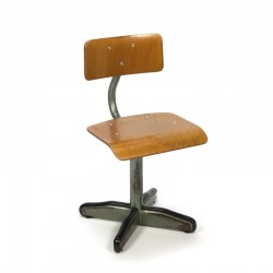 Green industrial vintage chair for children