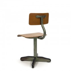 Green industrial vintage chair for children