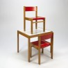 Vintage kinderset tafel en stoeltjes uit de zestiger jaren