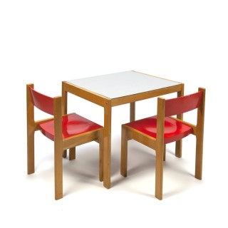 Vintage children's chairs with table from the sixties