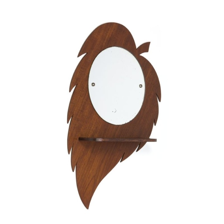 Vintage teak mirror "Leaf"