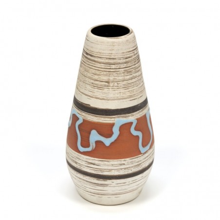 Vintage ceramic vase with blue detail
