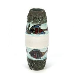 Vintage vase depicting fish