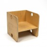 Vintage houten krat/ kubus stoeltje voor kinderen