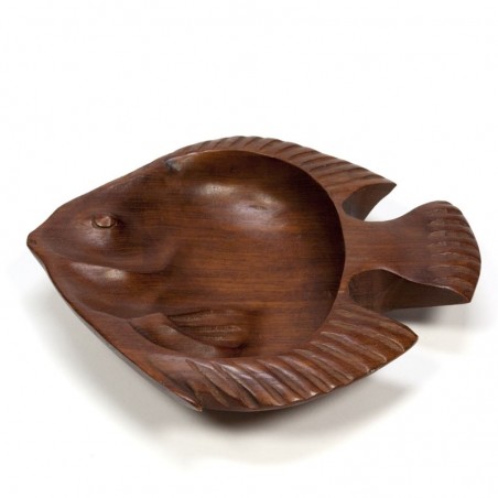 Vintage small bowl in teak " Fish"