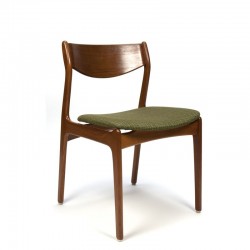 Vintage Deense teakhouten design stoel groen