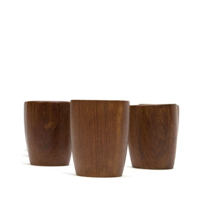 Vintage set van 6 Deense eierdoppen