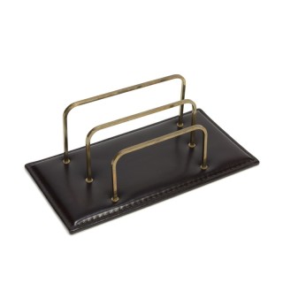 Vintage brievenhouder van leer