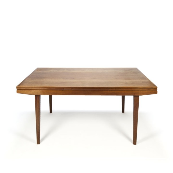 Teakhouten Deense vintage eettafel uitschuifbaar