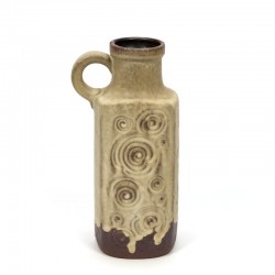 Vintage ceramic vase brown with circles