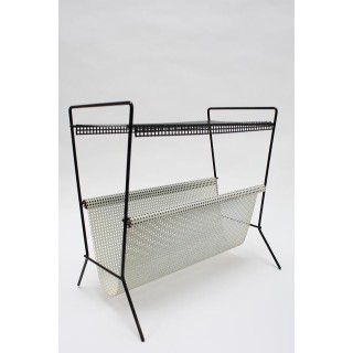 Metal magazine rack black/ white - Retro Studio