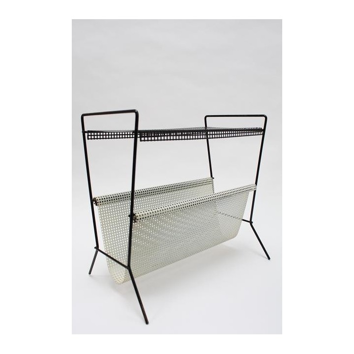 Metal magazine rack black/ white - Retro Studio