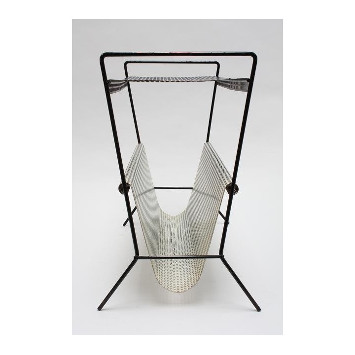 Metal magazine rack black/ white - Retro Studio