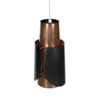Vintage Scandinavische hanglamp in koper