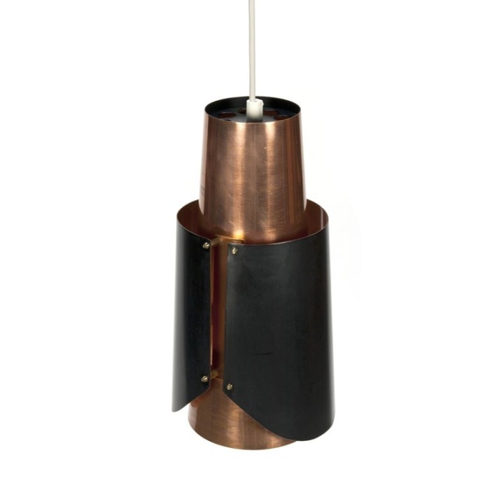 Vintage Scandinavische hanglamp in koper