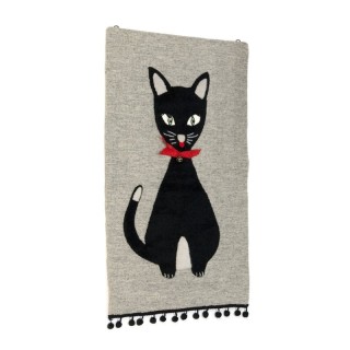 Vintage tapestry with cat